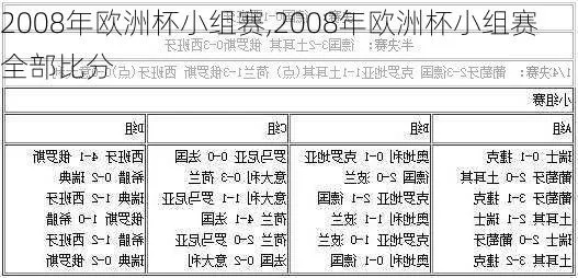 2008欧洲杯小组赛比分 2008欧洲杯揭幕战比分-第3张图片-www.211178.com_果博福布斯